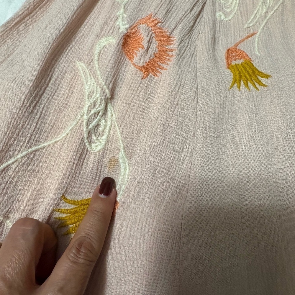 Free People Adelaide embroidered festival dress. Light, flowy tank dress. - Picture 13 of 13